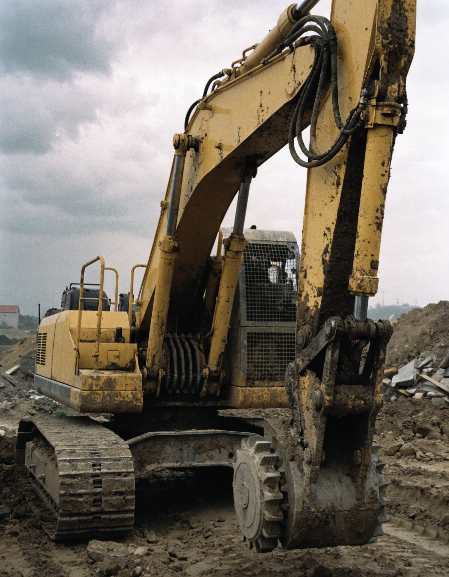 Antriebswelle an einer Baumaschine